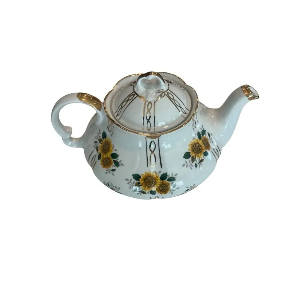 Vintage Ellgreave Genuine Ironstone Sunflower Teapot Wood & Sons England